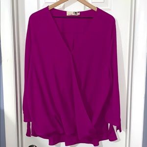 Everleigh plum long sleeve blouse